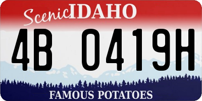 ID license plate 4B0419H