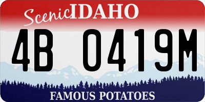 ID license plate 4B0419M