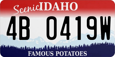 ID license plate 4B0419W