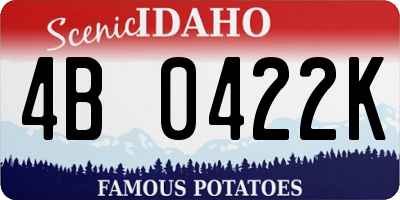 ID license plate 4B0422K