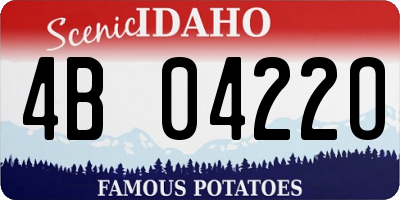 ID license plate 4B0422O