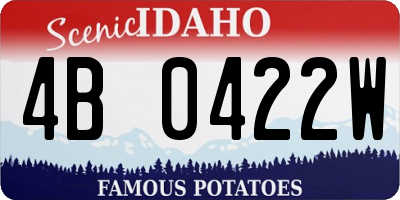 ID license plate 4B0422W