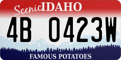 ID license plate 4B0423W