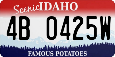 ID license plate 4B0425W