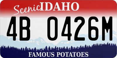 ID license plate 4B0426M