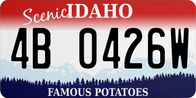 ID license plate 4B0426W
