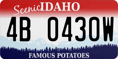 ID license plate 4B0430W