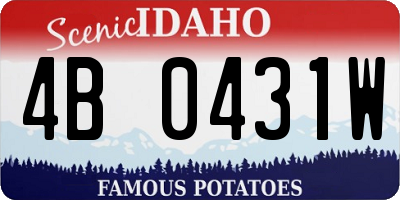ID license plate 4B0431W