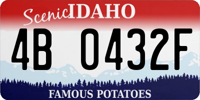 ID license plate 4B0432F
