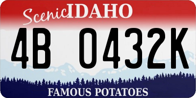 ID license plate 4B0432K