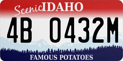 ID license plate 4B0432M
