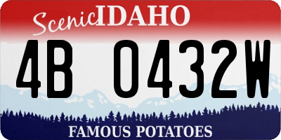 ID license plate 4B0432W
