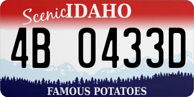 ID license plate 4B0433D