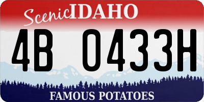 ID license plate 4B0433H