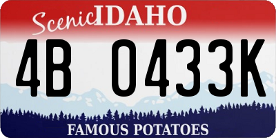 ID license plate 4B0433K
