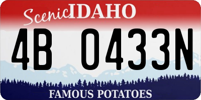 ID license plate 4B0433N