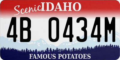 ID license plate 4B0434M