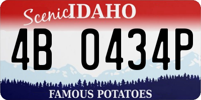 ID license plate 4B0434P