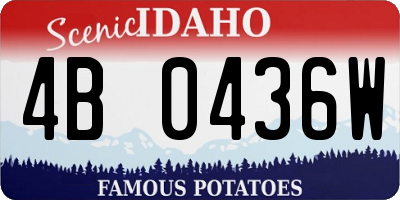ID license plate 4B0436W