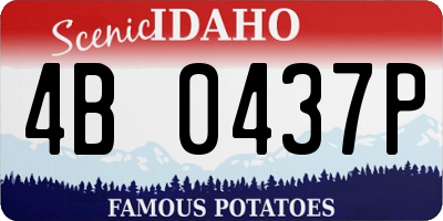 ID license plate 4B0437P