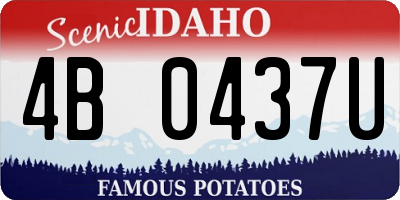 ID license plate 4B0437U