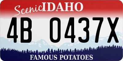 ID license plate 4B0437X