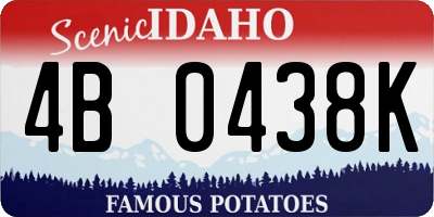 ID license plate 4B0438K