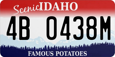 ID license plate 4B0438M
