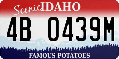 ID license plate 4B0439M
