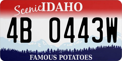 ID license plate 4B0443W
