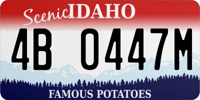 ID license plate 4B0447M