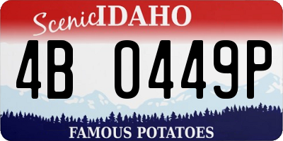 ID license plate 4B0449P