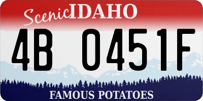 ID license plate 4B0451F