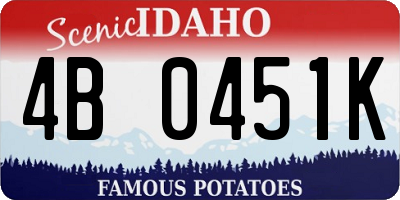 ID license plate 4B0451K