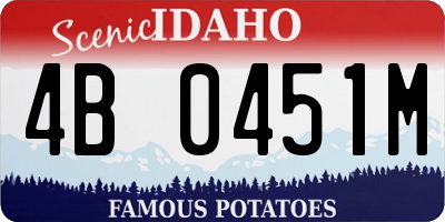 ID license plate 4B0451M