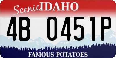 ID license plate 4B0451P