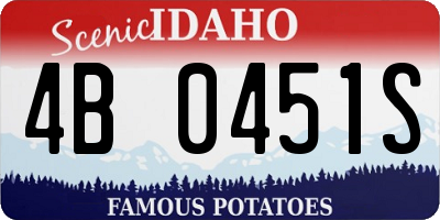 ID license plate 4B0451S