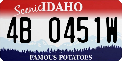 ID license plate 4B0451W
