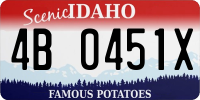 ID license plate 4B0451X