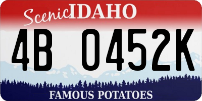 ID license plate 4B0452K