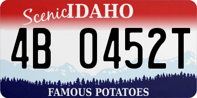 ID license plate 4B0452T