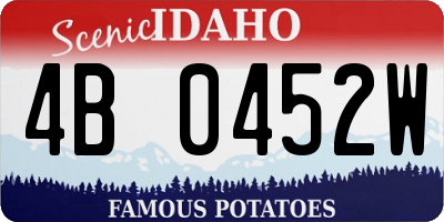 ID license plate 4B0452W