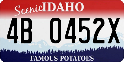 ID license plate 4B0452X