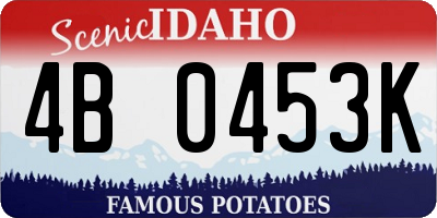 ID license plate 4B0453K