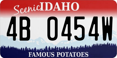 ID license plate 4B0454W
