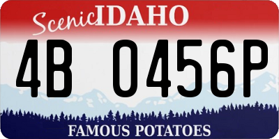 ID license plate 4B0456P