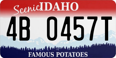 ID license plate 4B0457T
