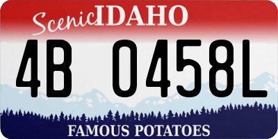 ID license plate 4B0458L