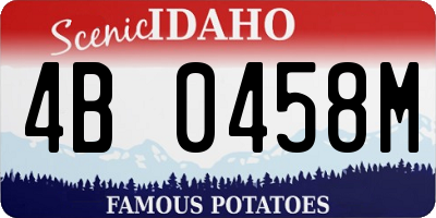 ID license plate 4B0458M