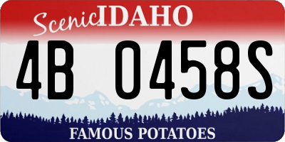 ID license plate 4B0458S